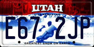 UT license plate E672JP