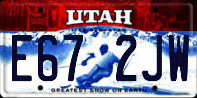 UT license plate E672JW