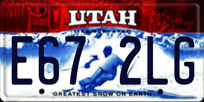 UT license plate E672LG