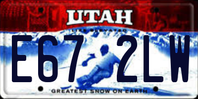 UT license plate E672LW