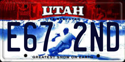 UT license plate E672ND