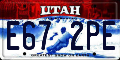 UT license plate E672PE