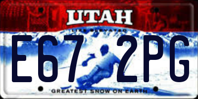 UT license plate E672PG