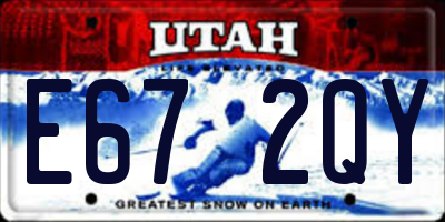 UT license plate E672QY