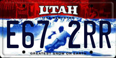 UT license plate E672RR
