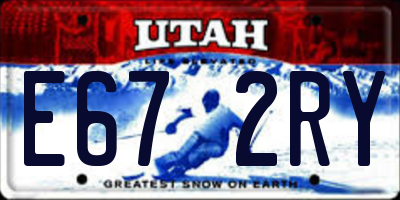 UT license plate E672RY