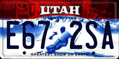 UT license plate E672SA