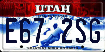 UT license plate E672SG