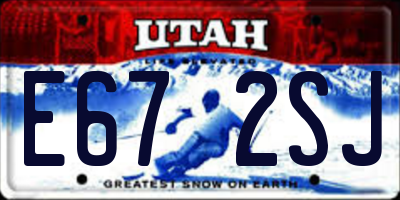 UT license plate E672SJ