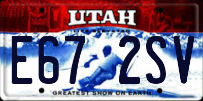 UT license plate E672SV
