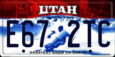 UT license plate E672TC