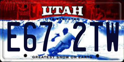 UT license plate E672TW