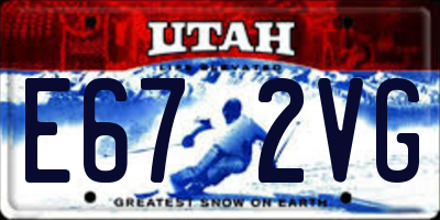 UT license plate E672VG