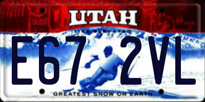 UT license plate E672VL