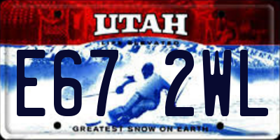 UT license plate E672WL