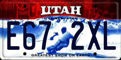 UT license plate E672XL