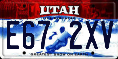 UT license plate E672XV
