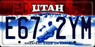 UT license plate E672YM