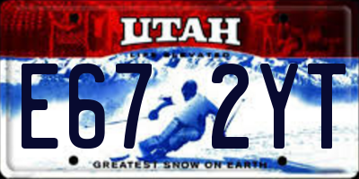 UT license plate E672YT