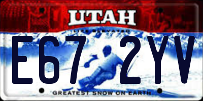 UT license plate E672YV