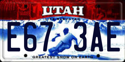 UT license plate E673AE