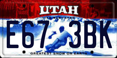 UT license plate E673BK