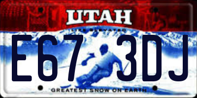 UT license plate E673DJ