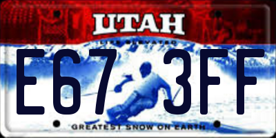 UT license plate E673FF