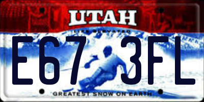 UT license plate E673FL