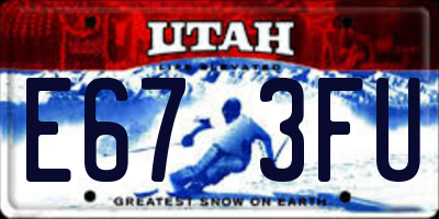 UT license plate E673FU