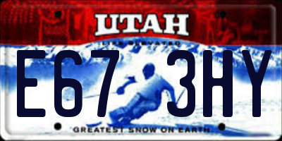 UT license plate E673HY