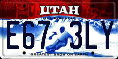 UT license plate E673LY
