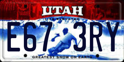 UT license plate E673RY