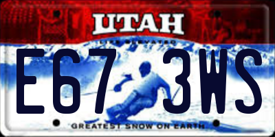 UT license plate E673WS