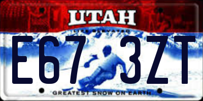 UT license plate E673ZT