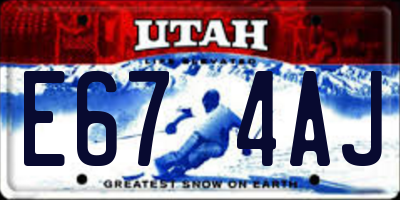 UT license plate E674AJ