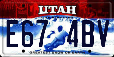 UT license plate E674BV