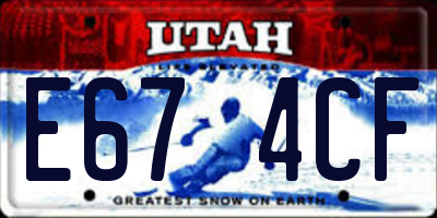 UT license plate E674CF