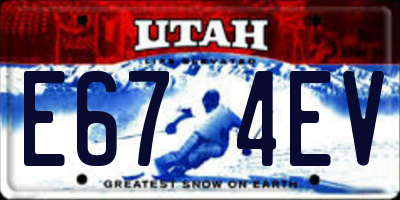 UT license plate E674EV