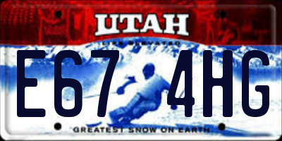 UT license plate E674HG