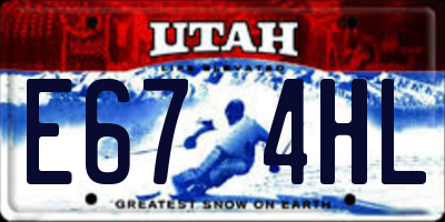 UT license plate E674HL