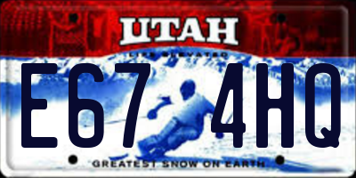 UT license plate E674HQ