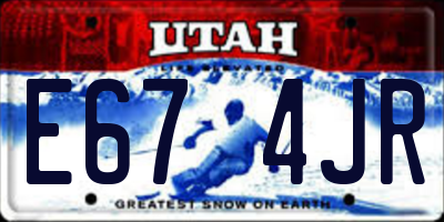 UT license plate E674JR