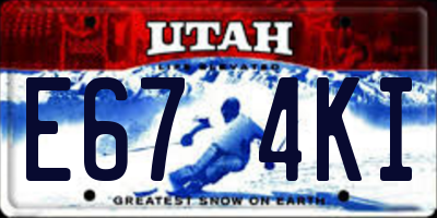 UT license plate E674KI