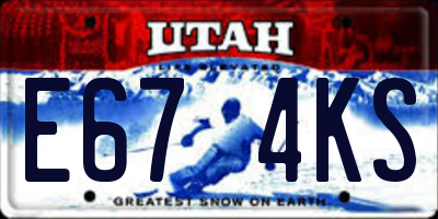 UT license plate E674KS