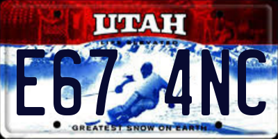 UT license plate E674NC