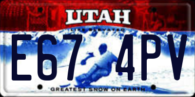UT license plate E674PV