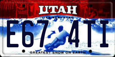 UT license plate E674TI