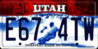 UT license plate E674TW