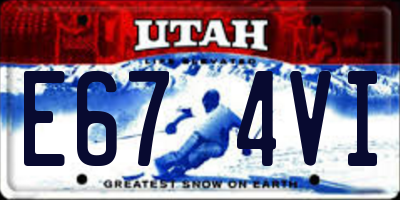UT license plate E674VI
